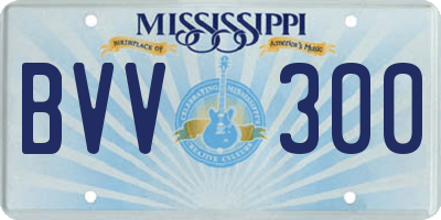 MS license plate BVV300