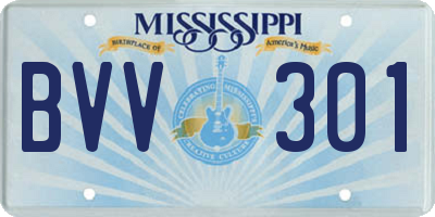 MS license plate BVV301