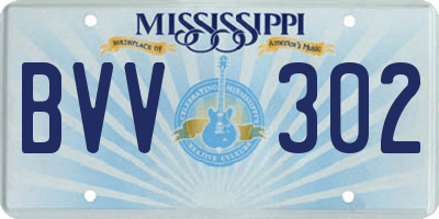 MS license plate BVV302