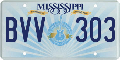 MS license plate BVV303