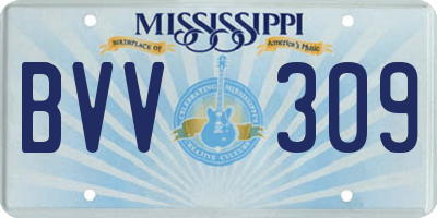MS license plate BVV309
