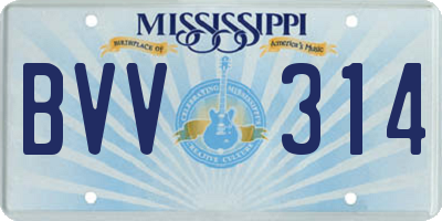 MS license plate BVV314