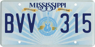 MS license plate BVV315