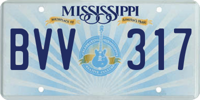 MS license plate BVV317