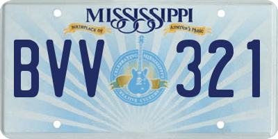 MS license plate BVV321