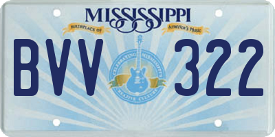 MS license plate BVV322