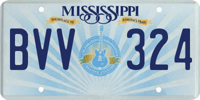 MS license plate BVV324