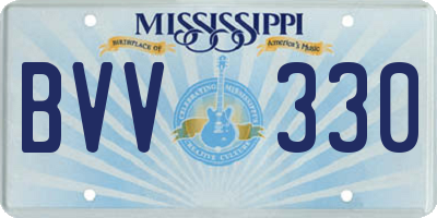 MS license plate BVV330