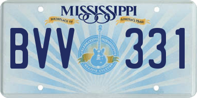 MS license plate BVV331