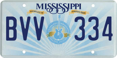 MS license plate BVV334