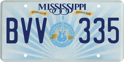 MS license plate BVV335