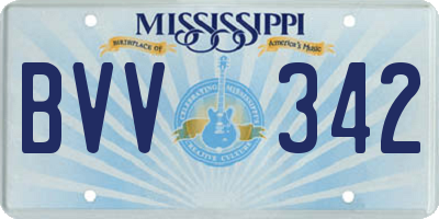 MS license plate BVV342