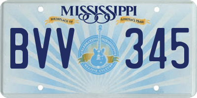MS license plate BVV345