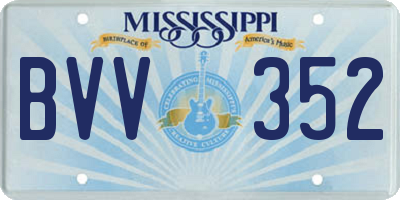 MS license plate BVV352