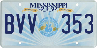 MS license plate BVV353