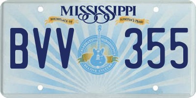 MS license plate BVV355