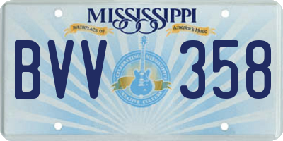 MS license plate BVV358