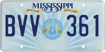 MS license plate BVV361
