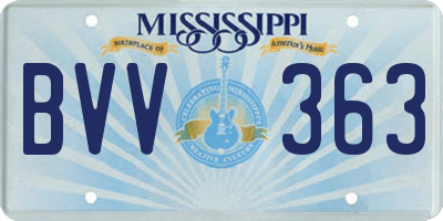 MS license plate BVV363