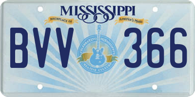 MS license plate BVV366