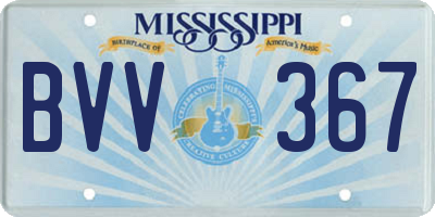 MS license plate BVV367