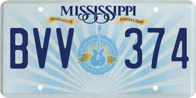 MS license plate BVV374