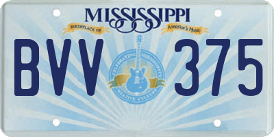 MS license plate BVV375