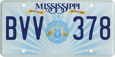 MS license plate BVV378