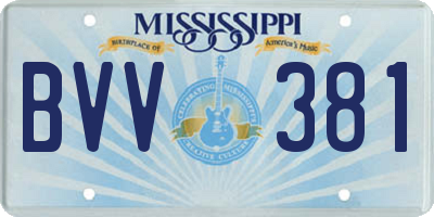 MS license plate BVV381