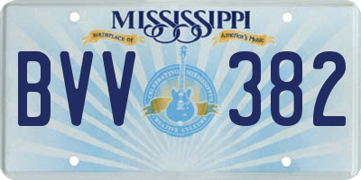 MS license plate BVV382