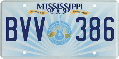 MS license plate BVV386