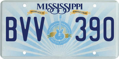 MS license plate BVV390