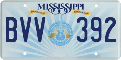 MS license plate BVV392