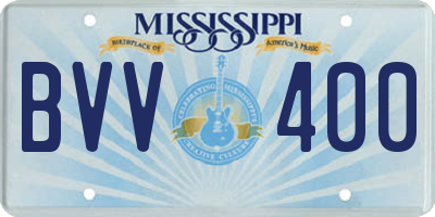 MS license plate BVV400