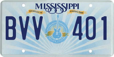 MS license plate BVV401