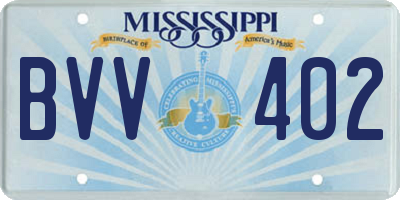 MS license plate BVV402