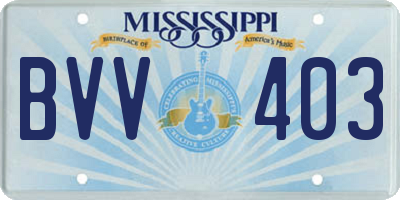 MS license plate BVV403