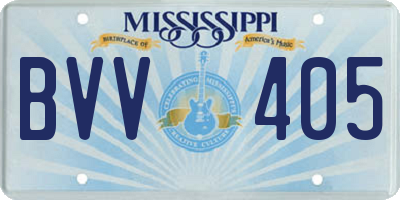 MS license plate BVV405