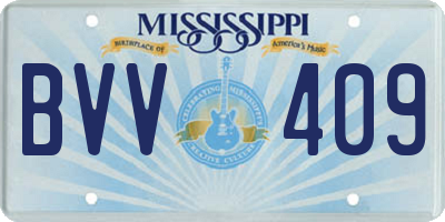 MS license plate BVV409