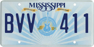 MS license plate BVV411