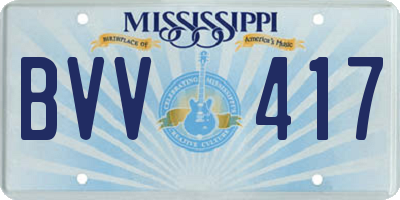 MS license plate BVV417