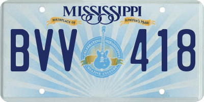 MS license plate BVV418