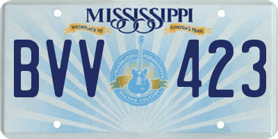 MS license plate BVV423