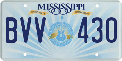 MS license plate BVV430