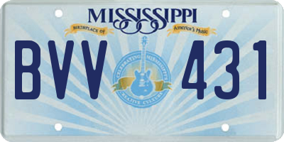 MS license plate BVV431