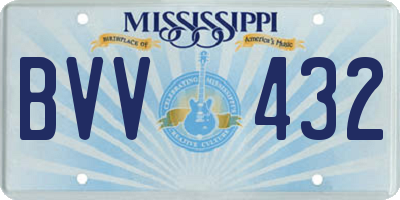 MS license plate BVV432