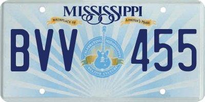 MS license plate BVV455
