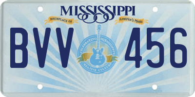 MS license plate BVV456