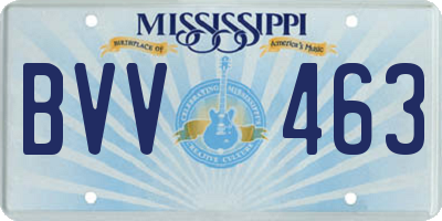 MS license plate BVV463