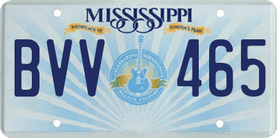 MS license plate BVV465